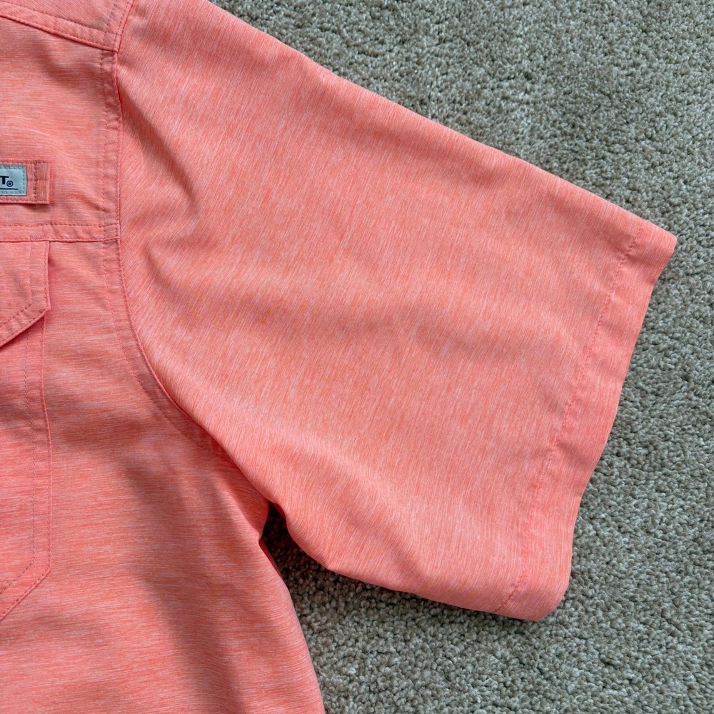 Habit Mens Fishing Shirt Large Coral Short Sleeve UPF 40 Vented Performance Top - Picture 8 of 16